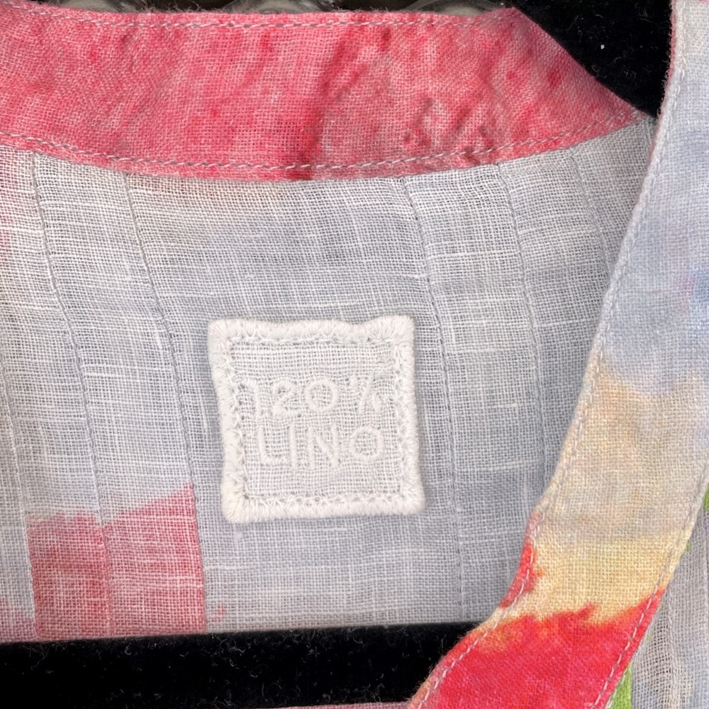 120% Lino Macro Floral Poet Blouse - Picture 5 of 10